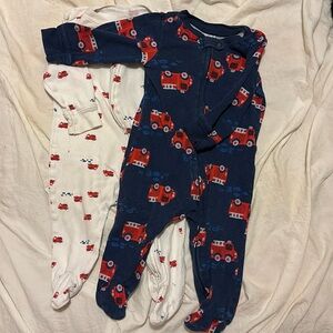 Set of 2 Boys Sleep and Play Bodysuits.